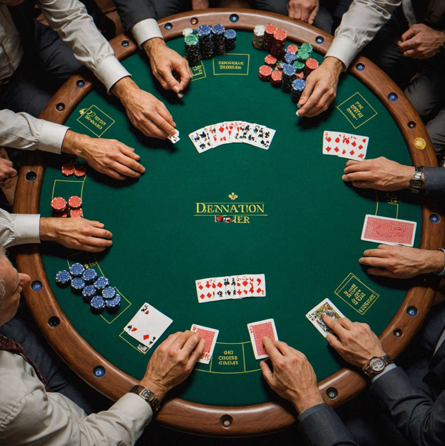 Chip tray broken down by denomination—singles through five-hundreds—organized so you can cash people out fast